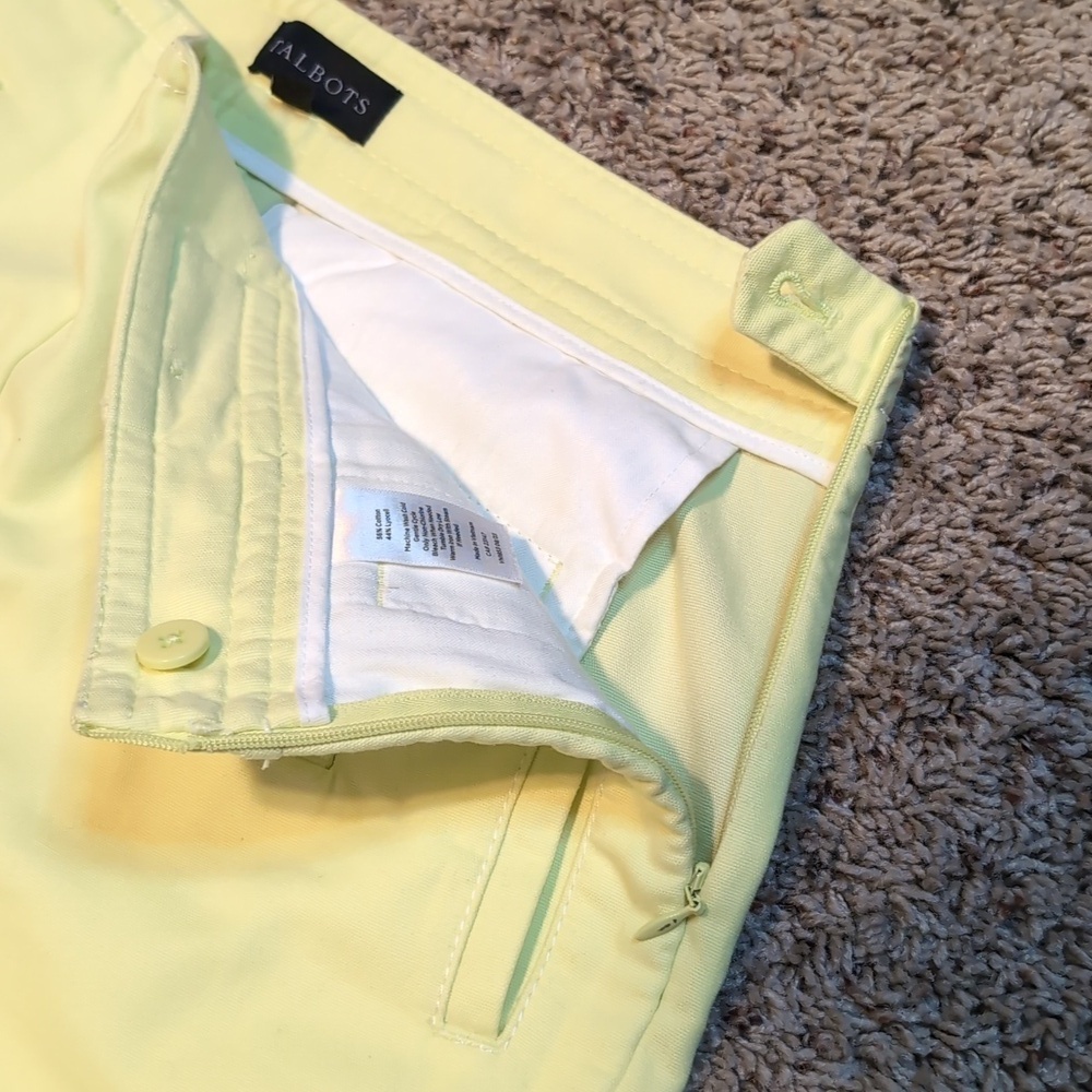 Talbots Sailor Capris Wide Leg Cropped Capri Pants Bright Lemon Sz 6P - Picture 5 of 10